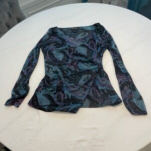 I.N.C. International Concepts Purple Multi Color Top Size Small